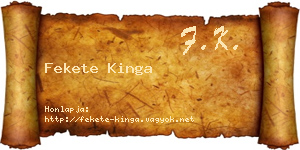 Fekete Kinga névjegykártya
